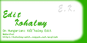 edit kohalmy business card